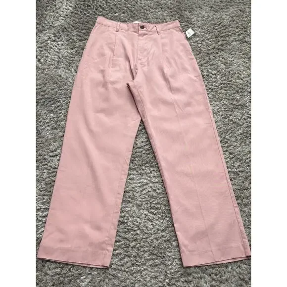 GAP 90s Loose Women’s High Rise Wide Leg Trousers Pink Size S Coastal Boho NWT - Picture 1 of 9